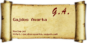 Gajdos Avarka névjegykártya